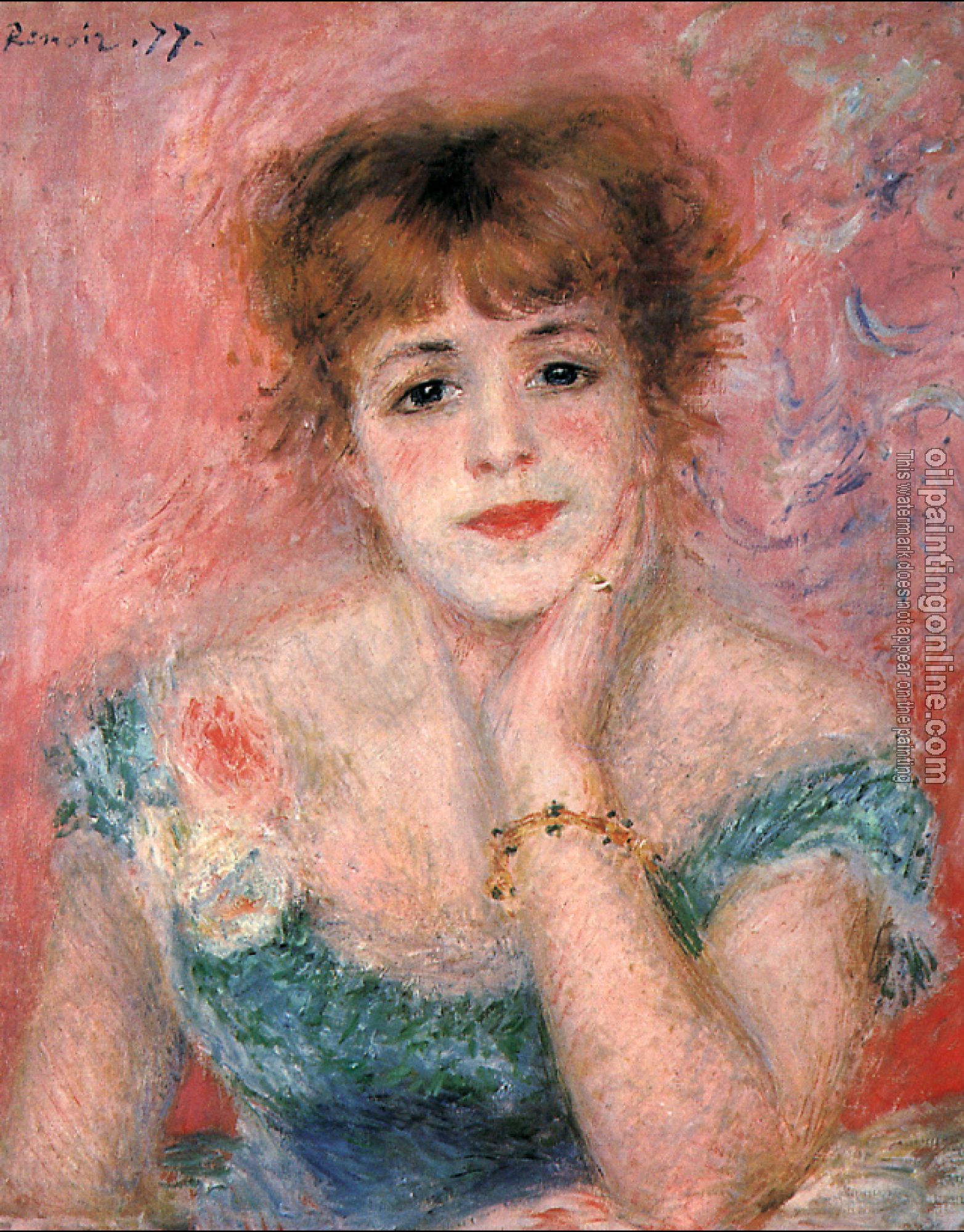 Renoir, Pierre Auguste - Jeanne Samary in a Low-Necked Dress